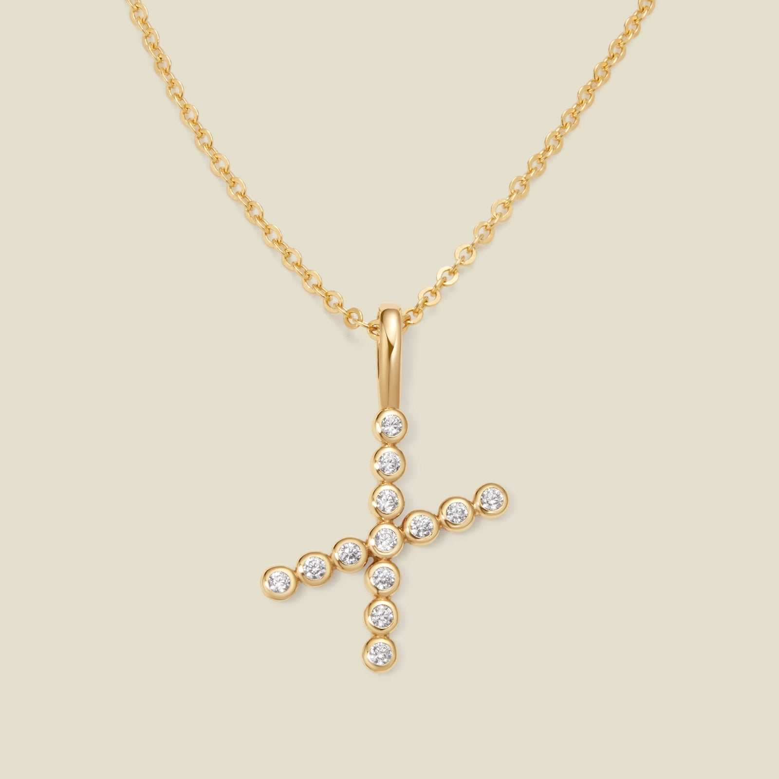 CZ Poppy Initial Necklace Gold Vermeil / 16"-18" / X Necklace