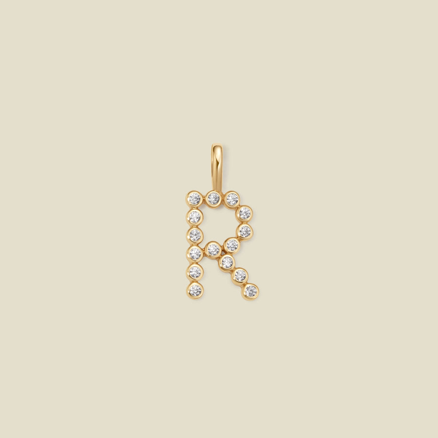 CZ Poppy Initial R Charm