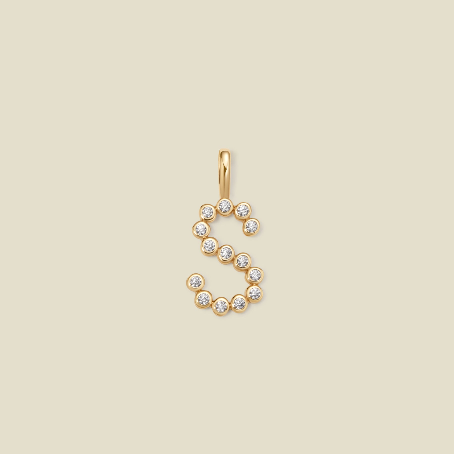 CZ Poppy Initial S Charm Gold Vermeil Add Ons