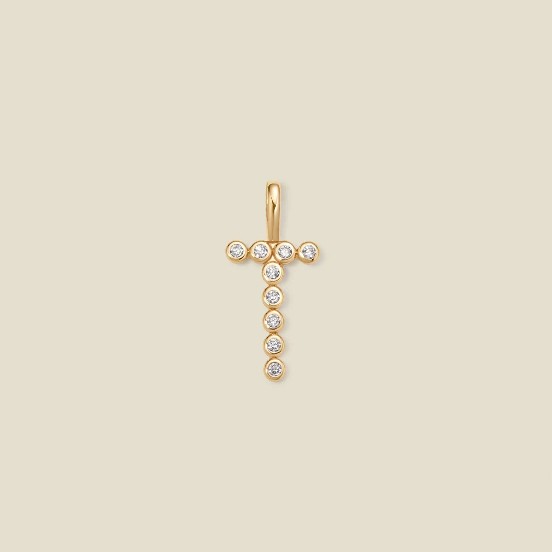 CZ Poppy Initial T Charm Gold Vermeil Add Ons