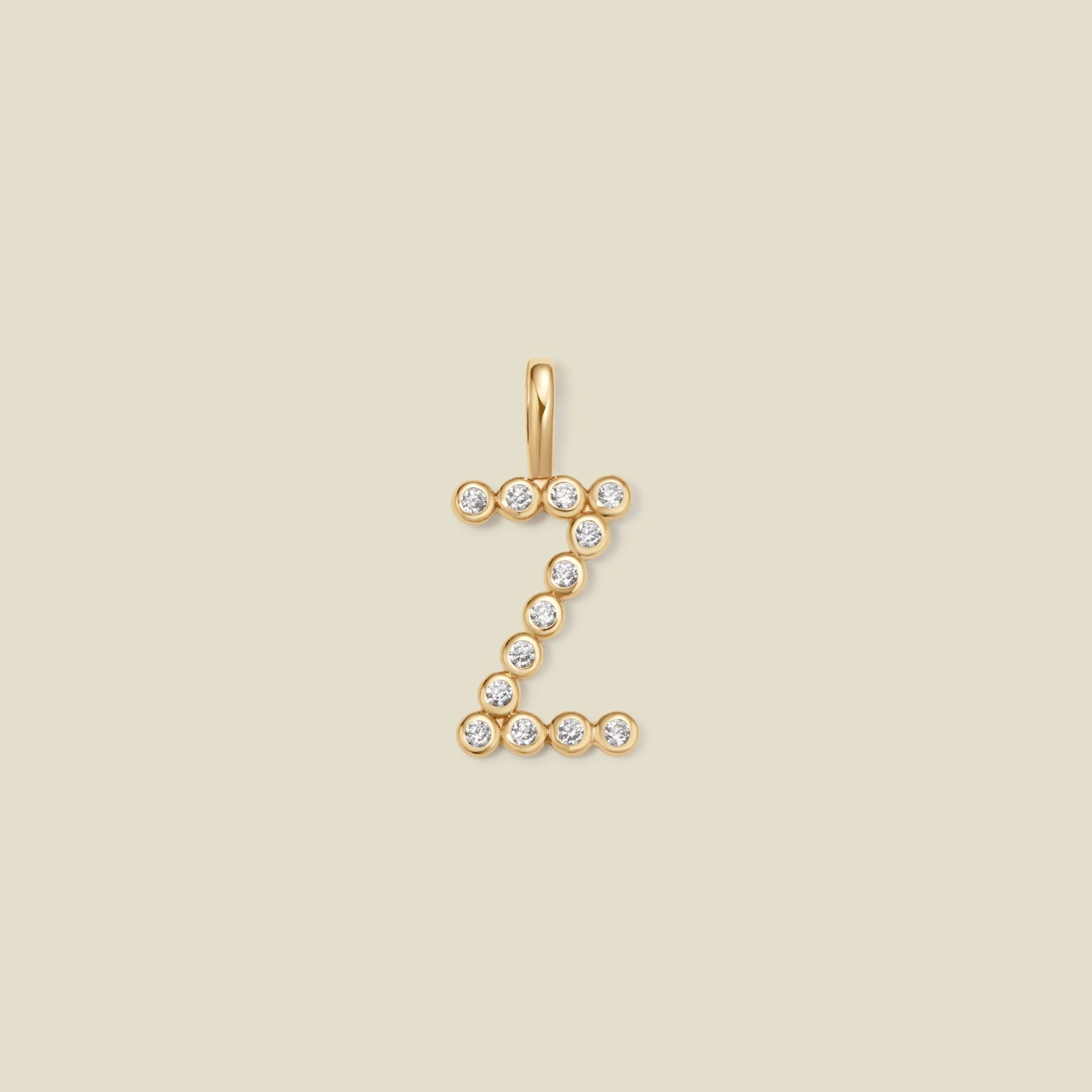 CZ Poppy Initial Z Charm Gold Vermeil Add Ons