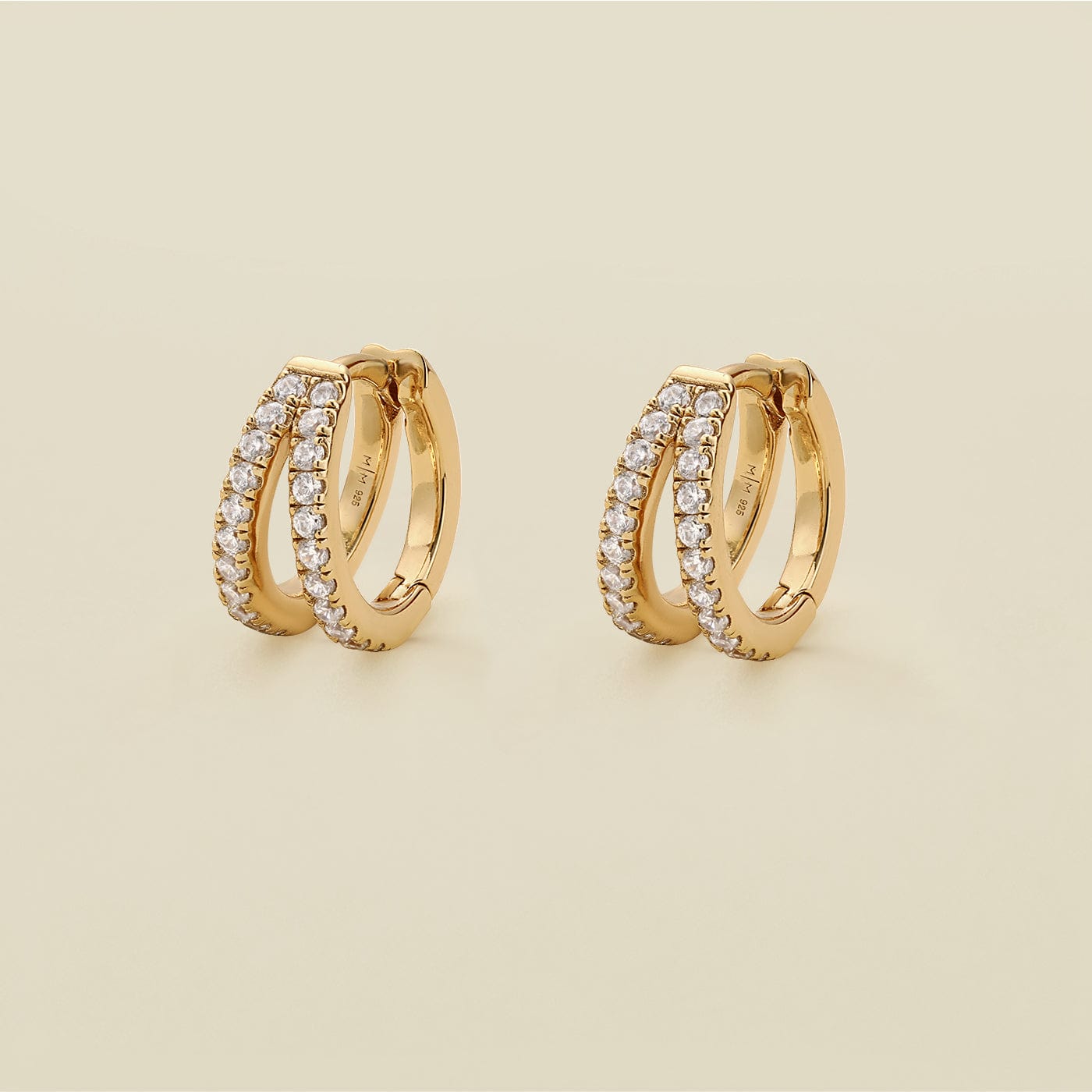 CZ Split Huggie Hoop Earrings Earring