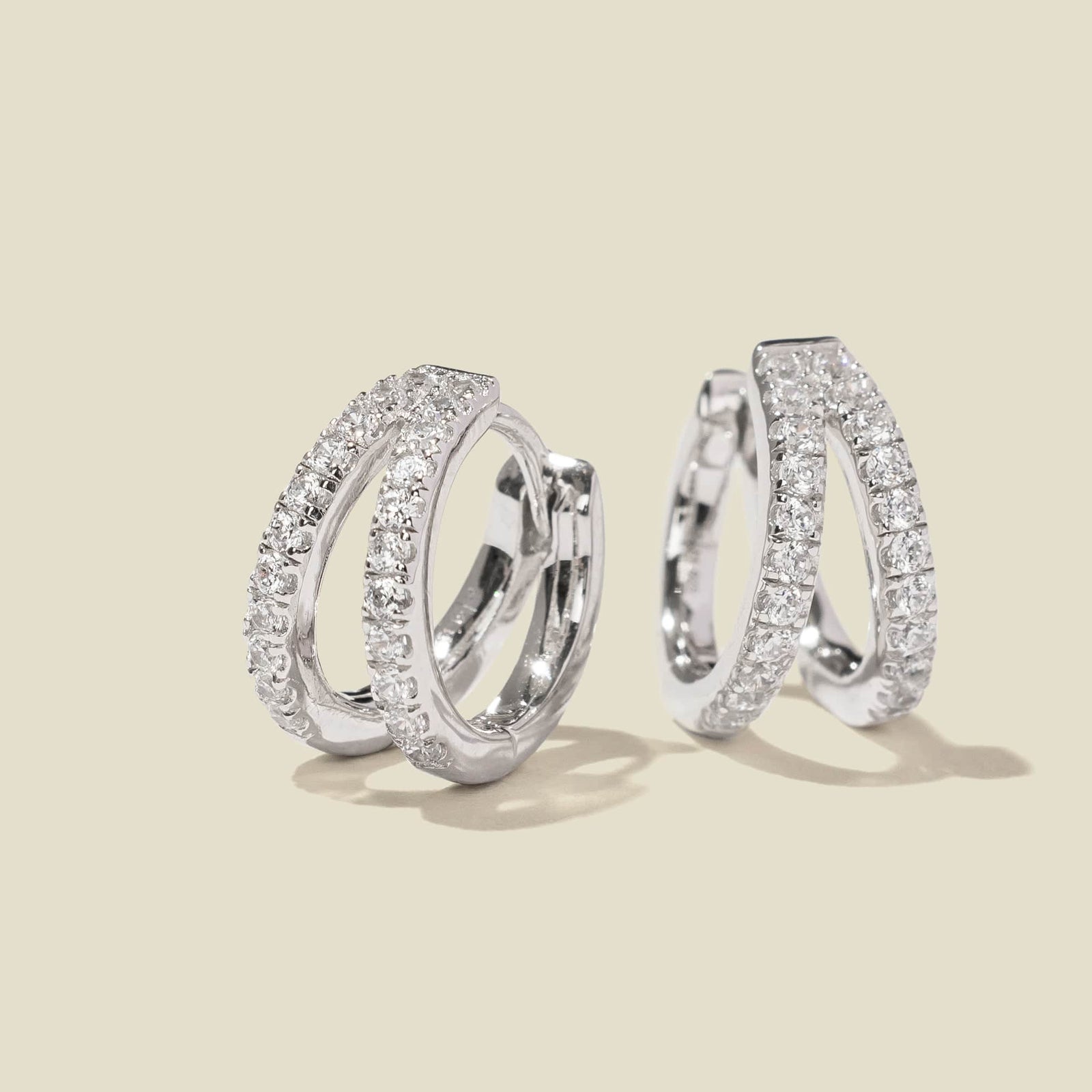 CZ Split Huggie Hoop Earrings Earring