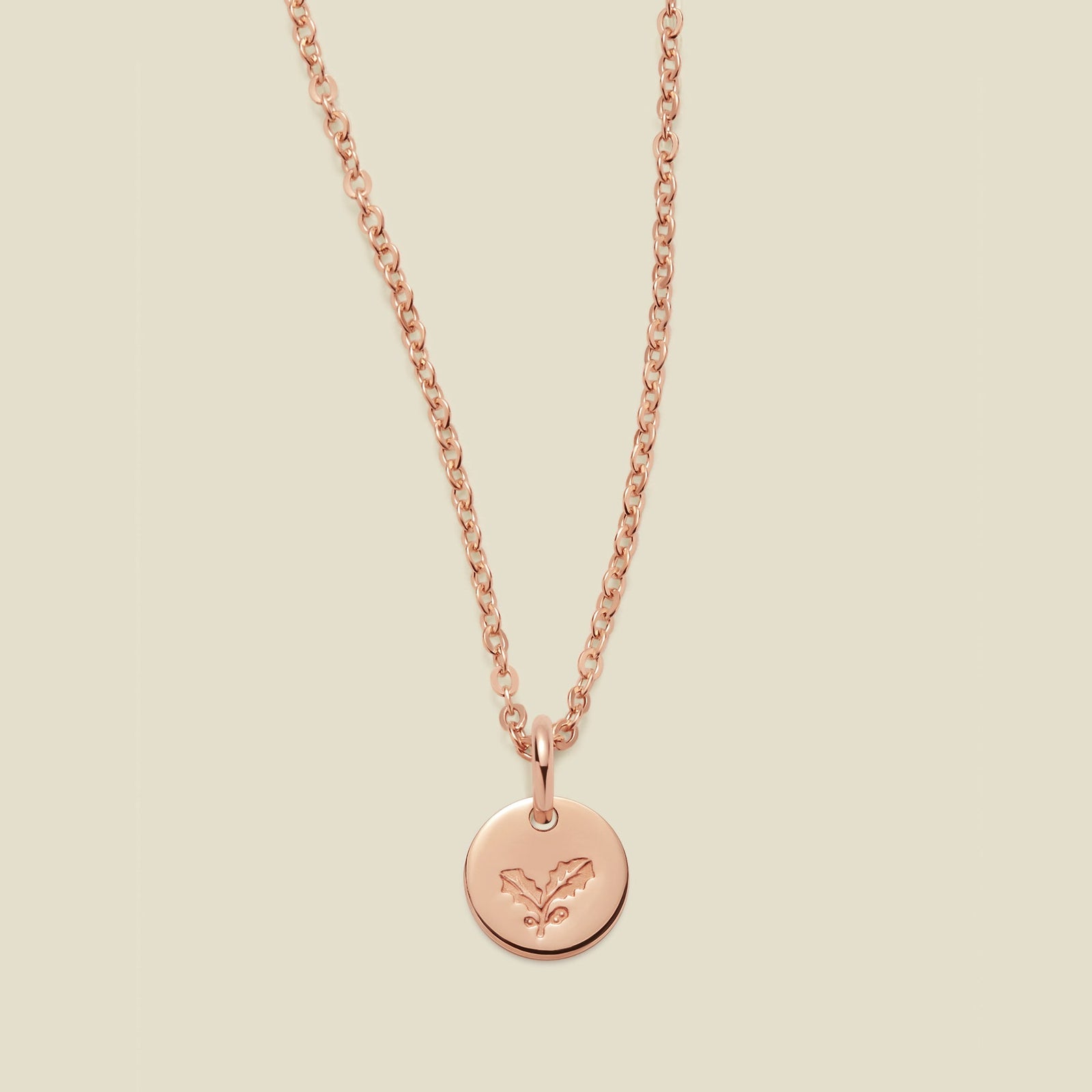 December Birth Flower Necklace Rose Gold Filled / 1/4" / 16"-18" Necklace