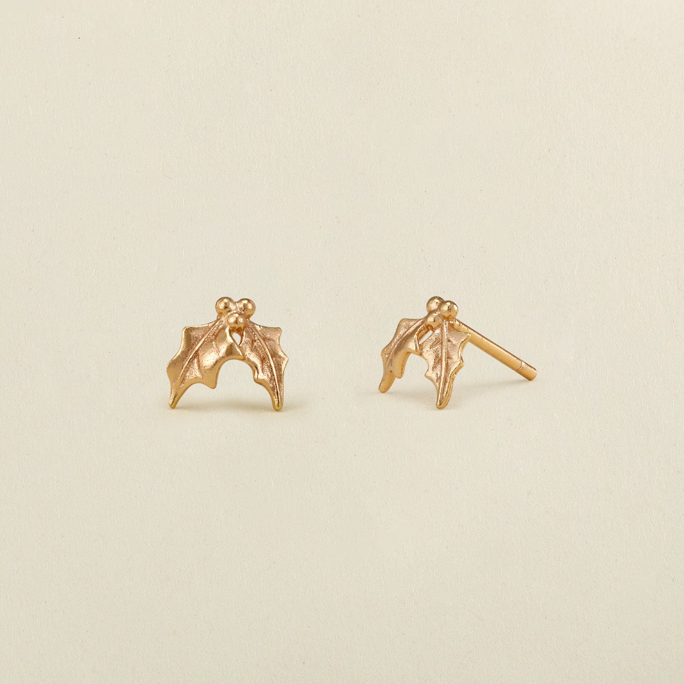 December Birth Flower Stud Earrings Gold Vermeil Earring