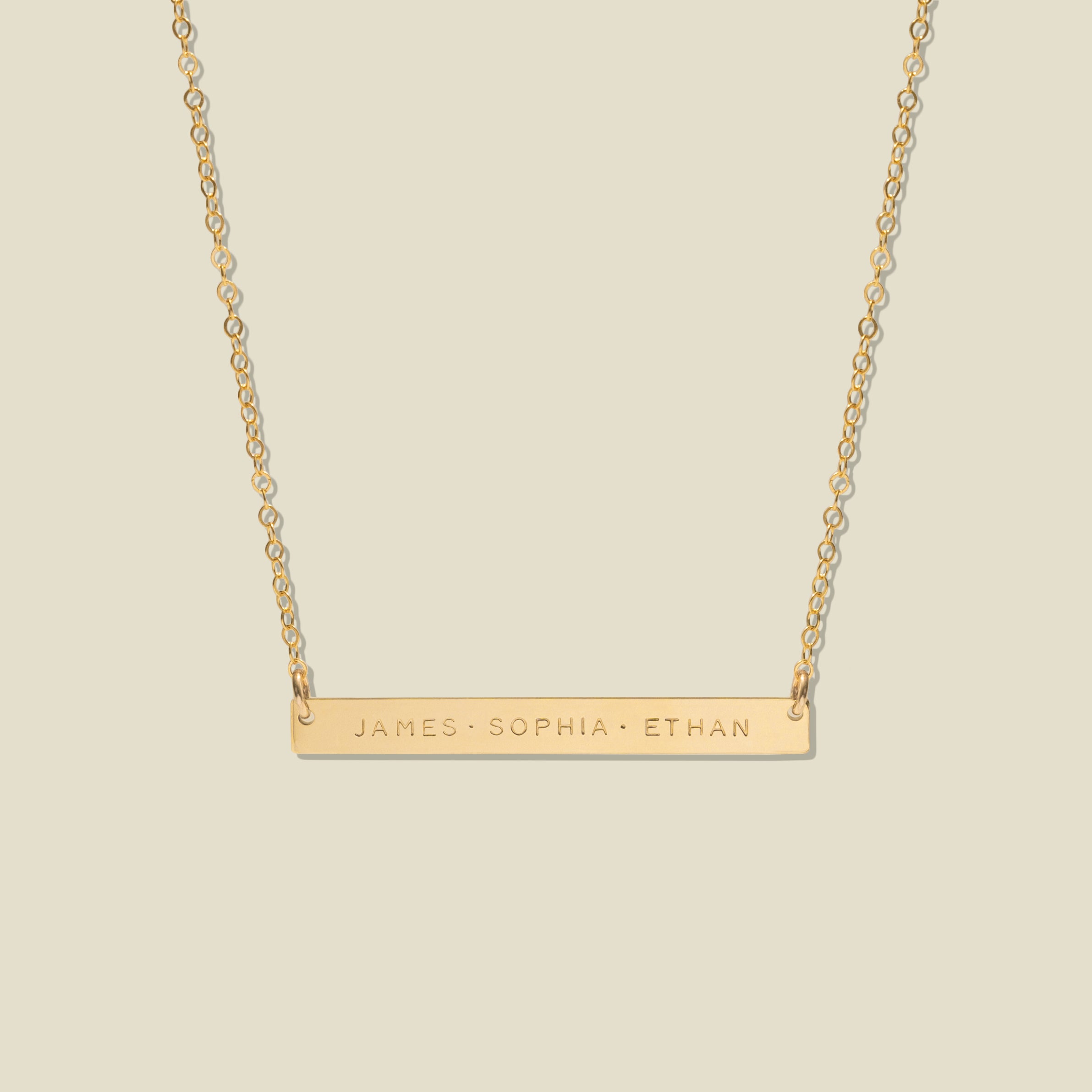 Everly Horizontal Bar Necklace | 1.75" horizontal bar Gold Filled / 17"-19" Necklace