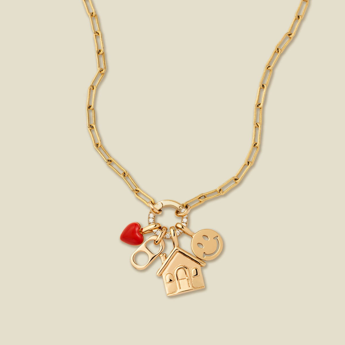 Fullmhouse Charm Necklace Gold Filled / With CZ Link Lock Collab