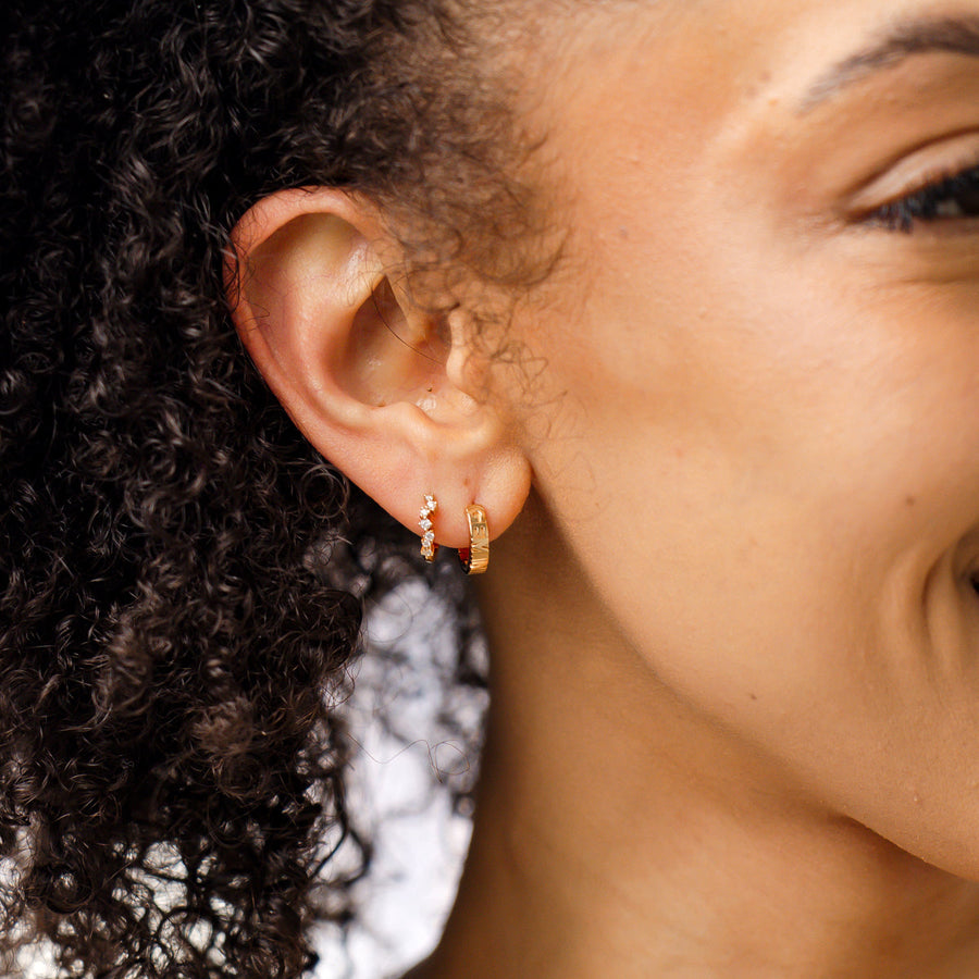 Gemini Huggie Hoop Earrings Lifestyle