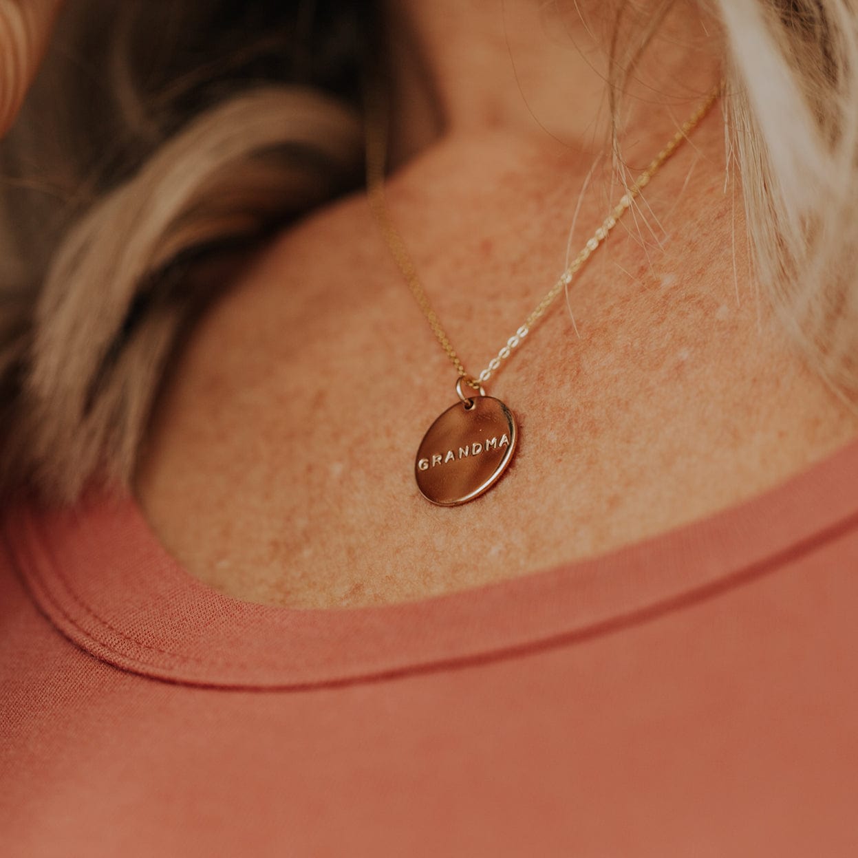 Grandma Disc Necklace - 5/8" Necklace