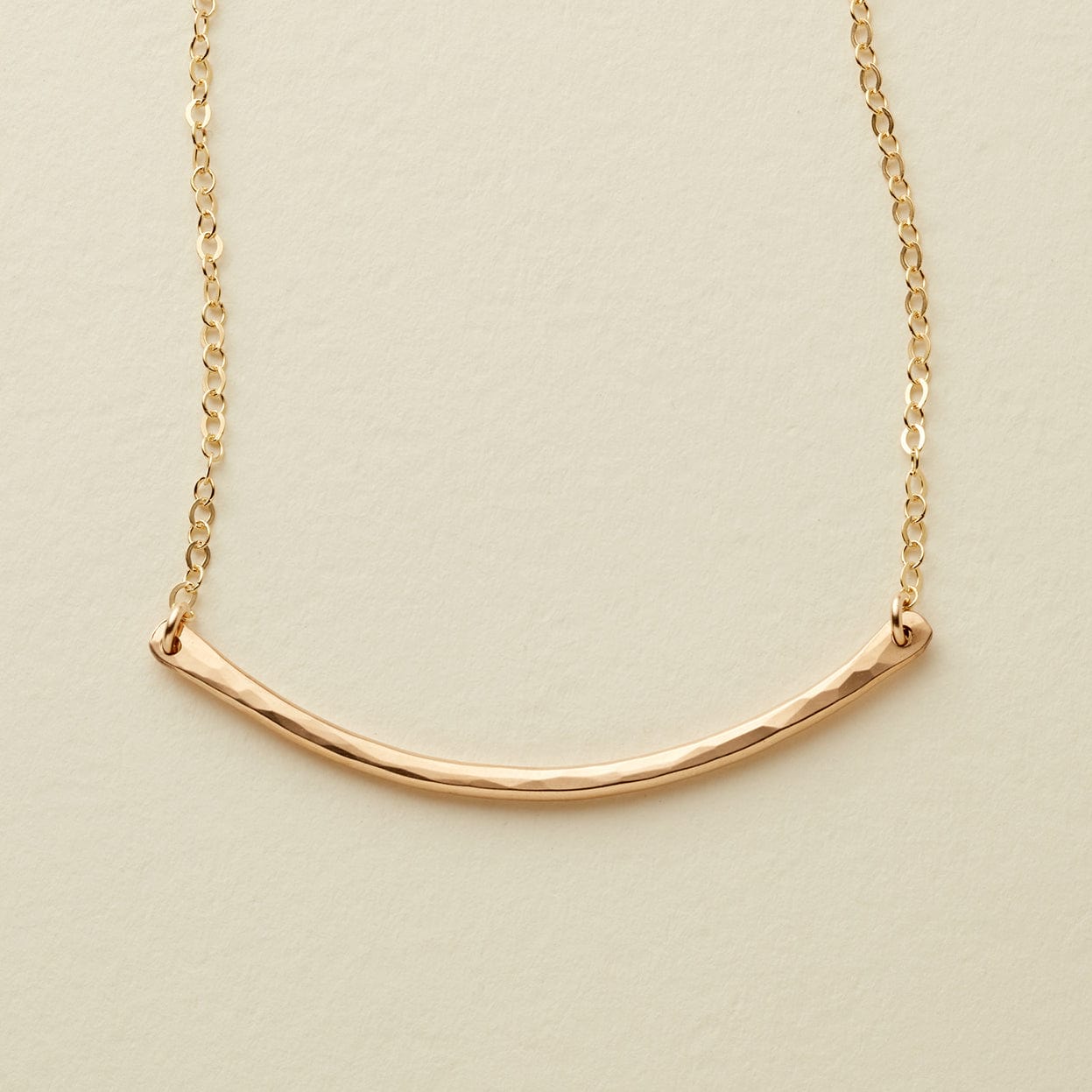 Hammered Crescent Bar Necklace Necklace