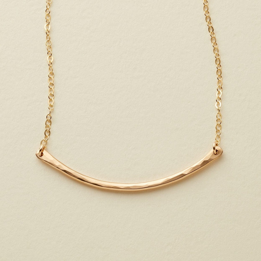 Hammered Crescent Bar Necklace | Final Sale