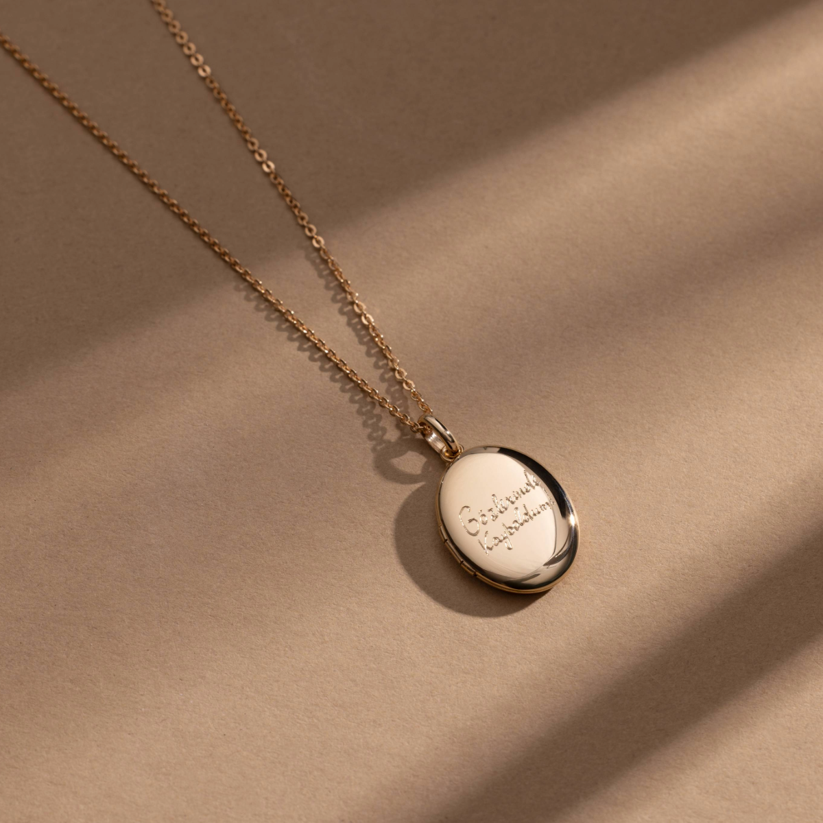 Engraved Handwriting Mini Locket Necklace