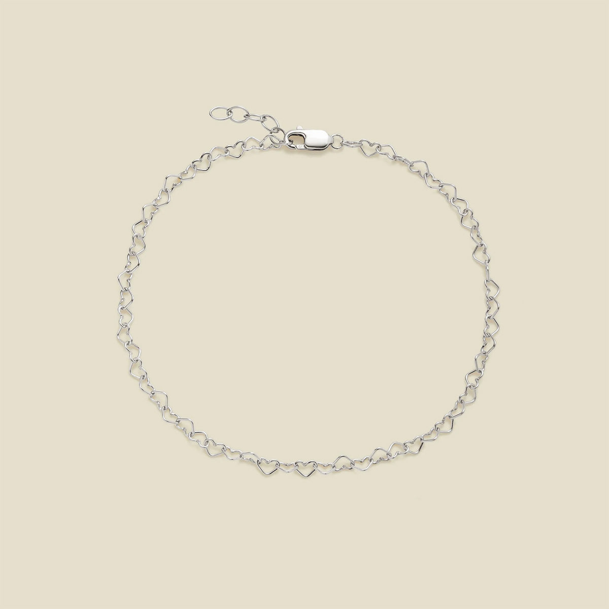 Heart Chain Bracelet Silver / 6.5" Bracelet