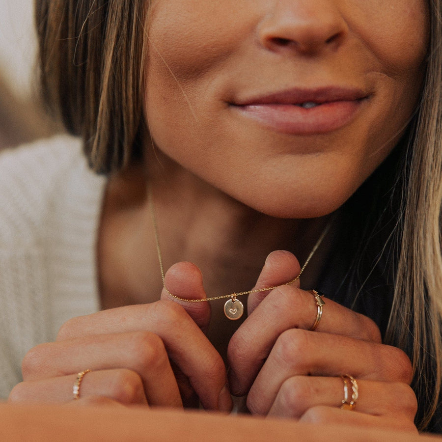 Heart Disc Necklace Lifestyle