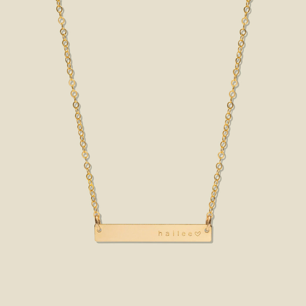 Horizontal Bar Necklace Gold Filled / 17"-19" Necklace