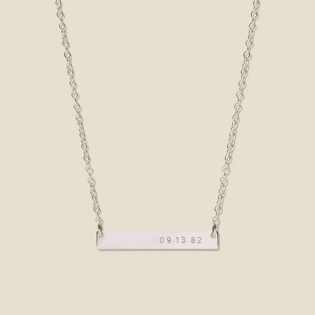 Horizontal Bar Necklace Silver / 17"-19" Necklace