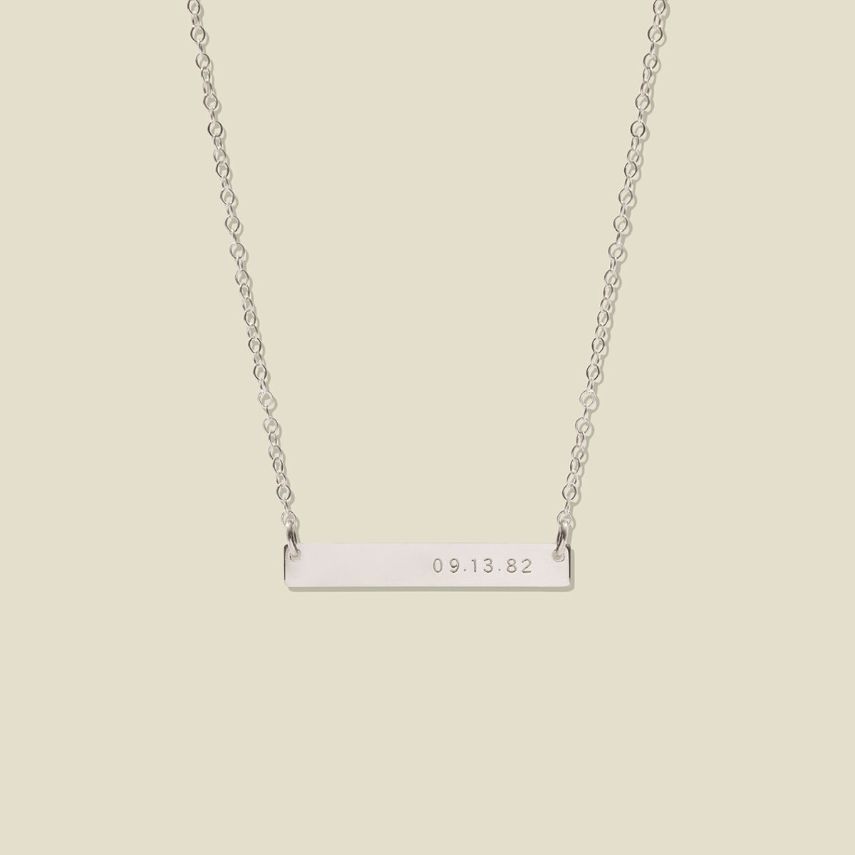 Horizontal Bar Necklace Silver / 17"-19" Necklace