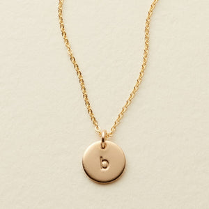 Initial Disc Necklace | 3/8" Disc