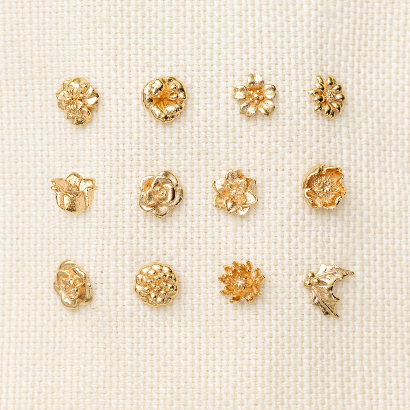 January Birth Flower Stud Earrings Gold Vermeil Earring