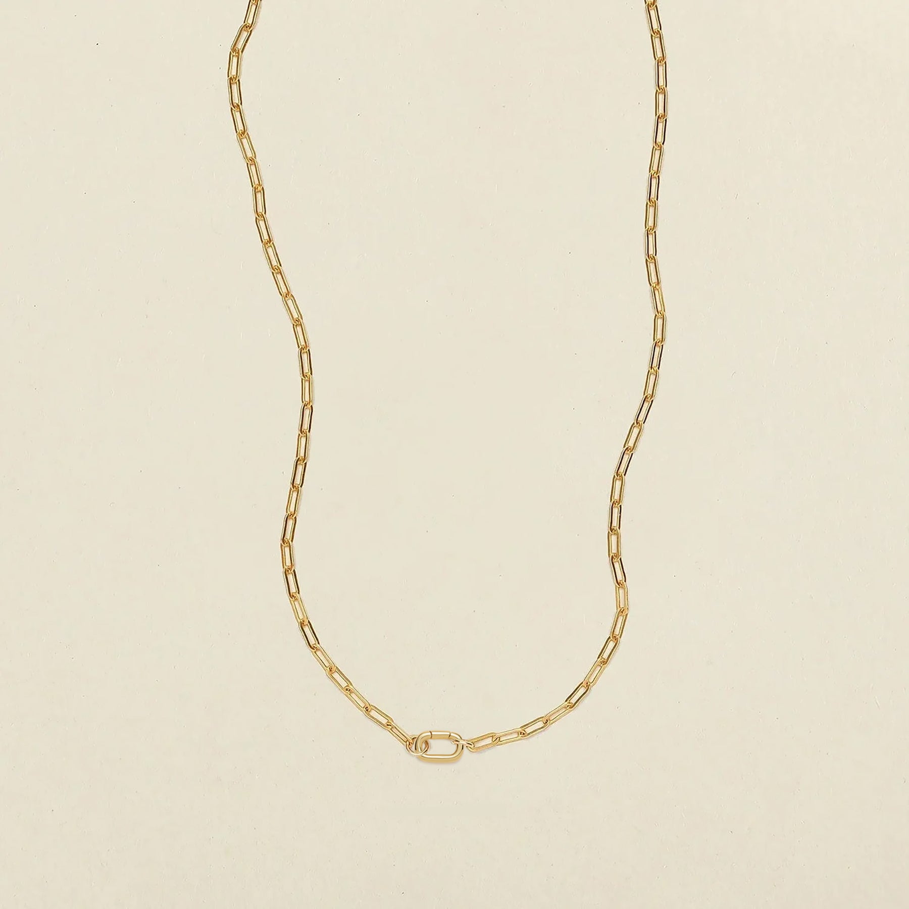 Jude Charm Necklace Gold Filled / With Mini Paperclip Link Lock Necklace