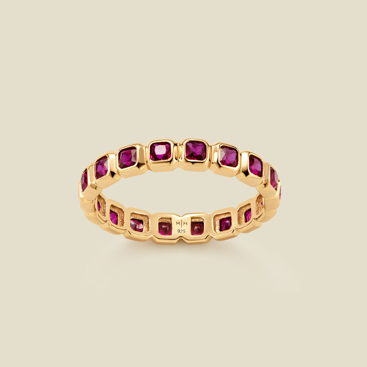 July Birthstone Eternity Ring Gold Vermeil / 5 Ring