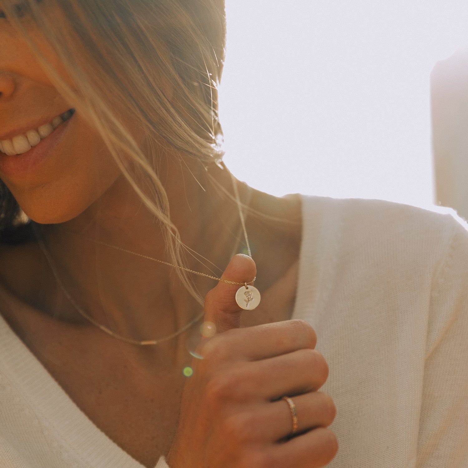 June Birth Flower Necklace Necklace