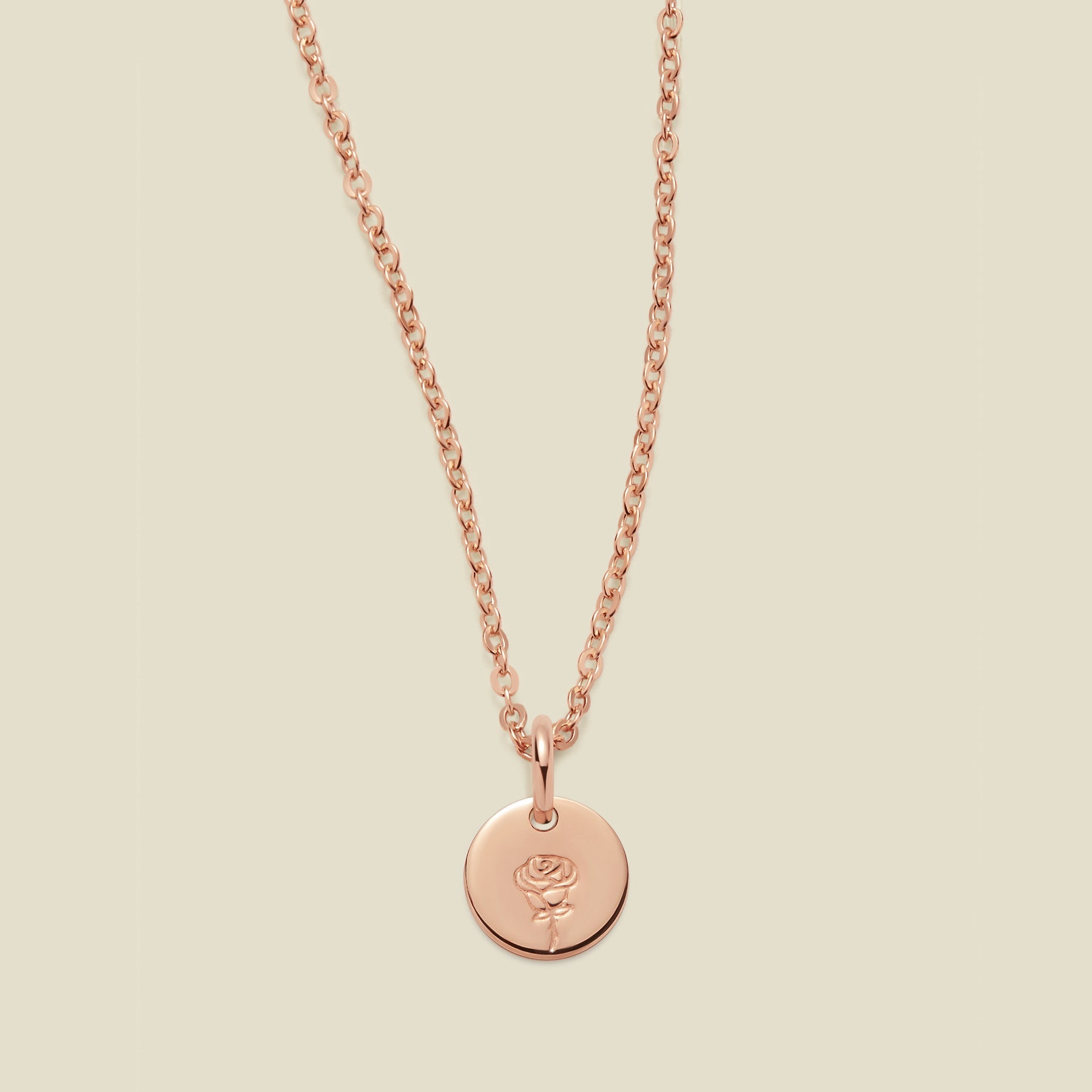 June Birth Flower Necklace Rose Gold Filled / 1/4" / 16"-18" Necklace