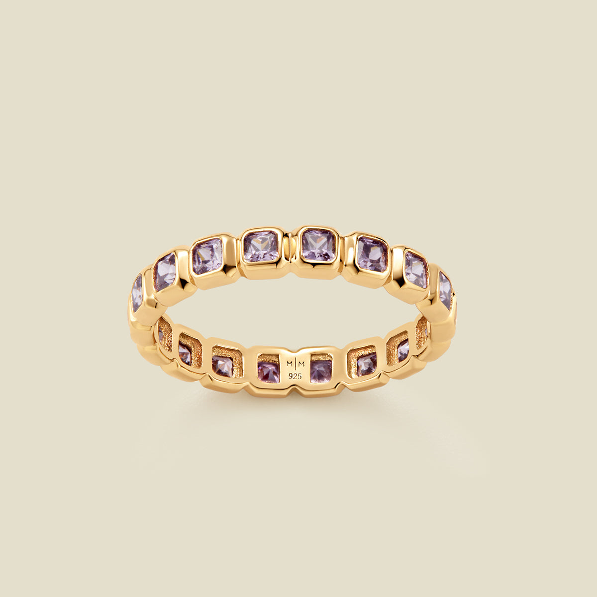 June Birthstone Eternity Ring Gold Vermeil / 5 Ring