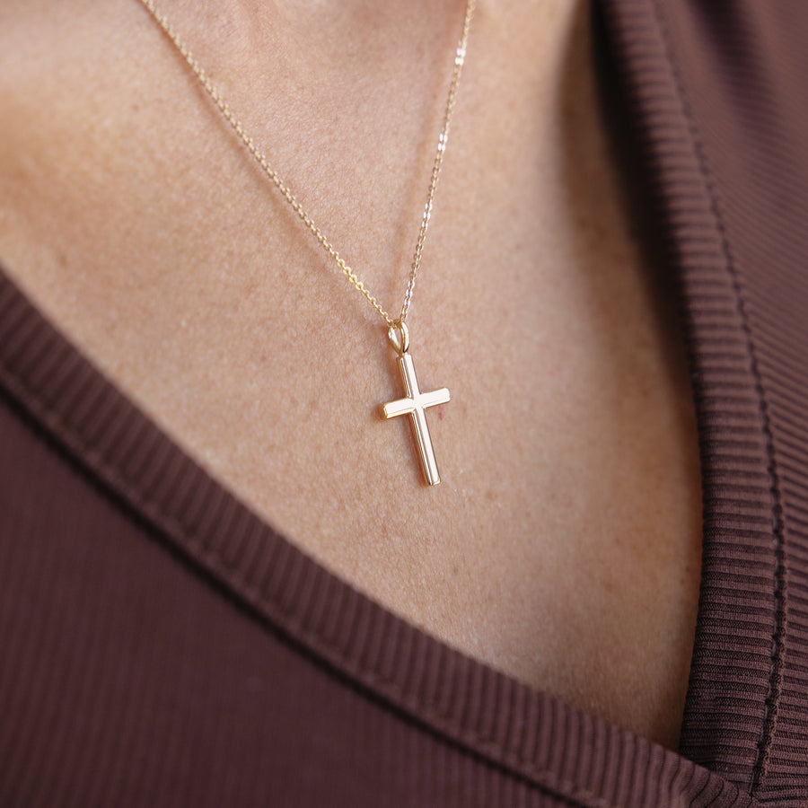 Rounded Cross Necklace Lifestyle