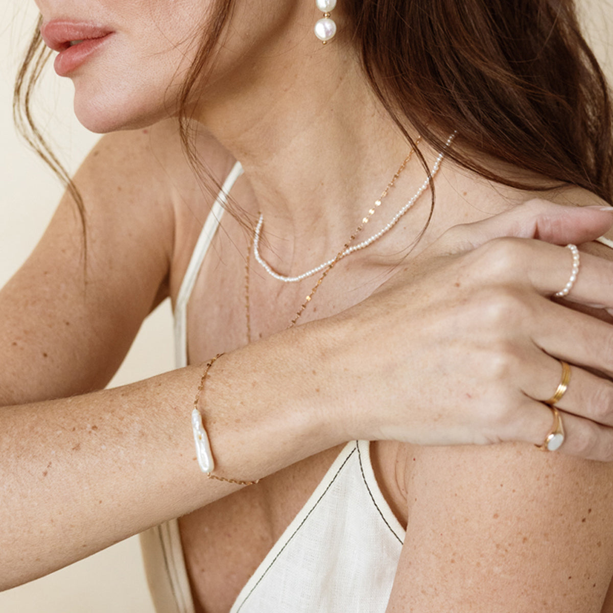 Baroque Pearl Bar Bracelet