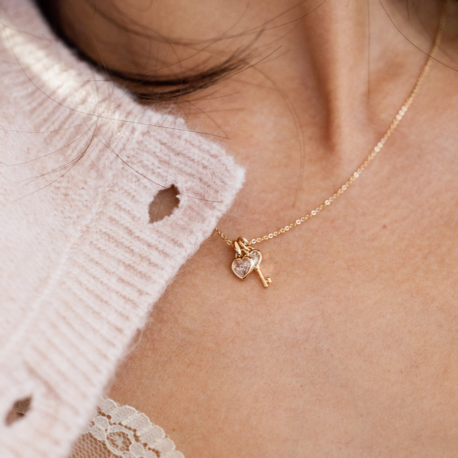 CZ Heart Padlock Charm Lifestyle