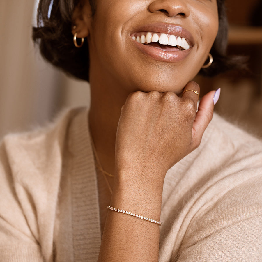 CZ Prong-Set Tennis Bracelet Lifestyle