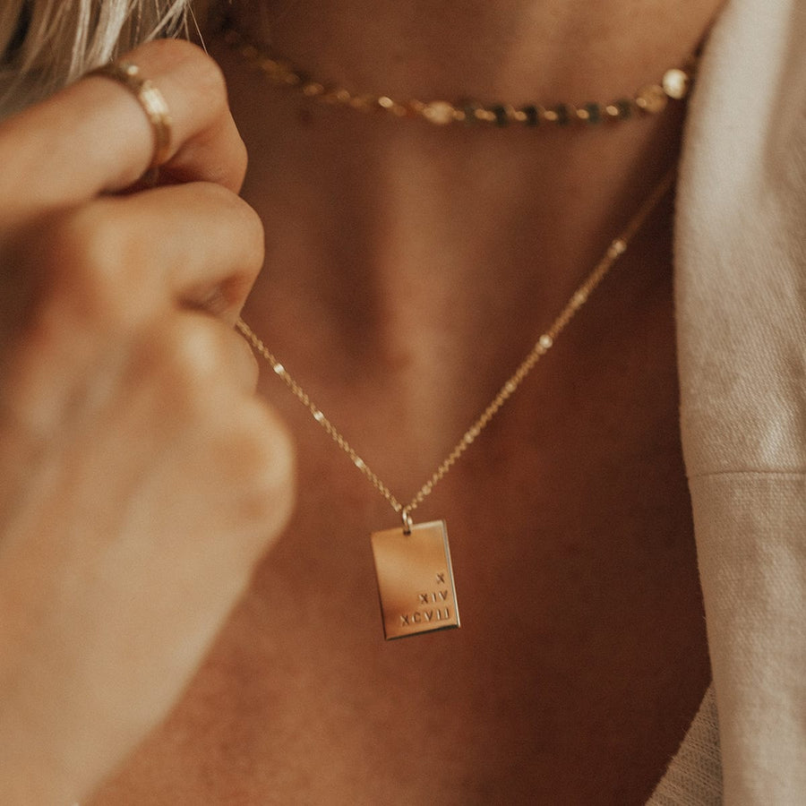 Lennon Rectangle Necklace Lifestyle