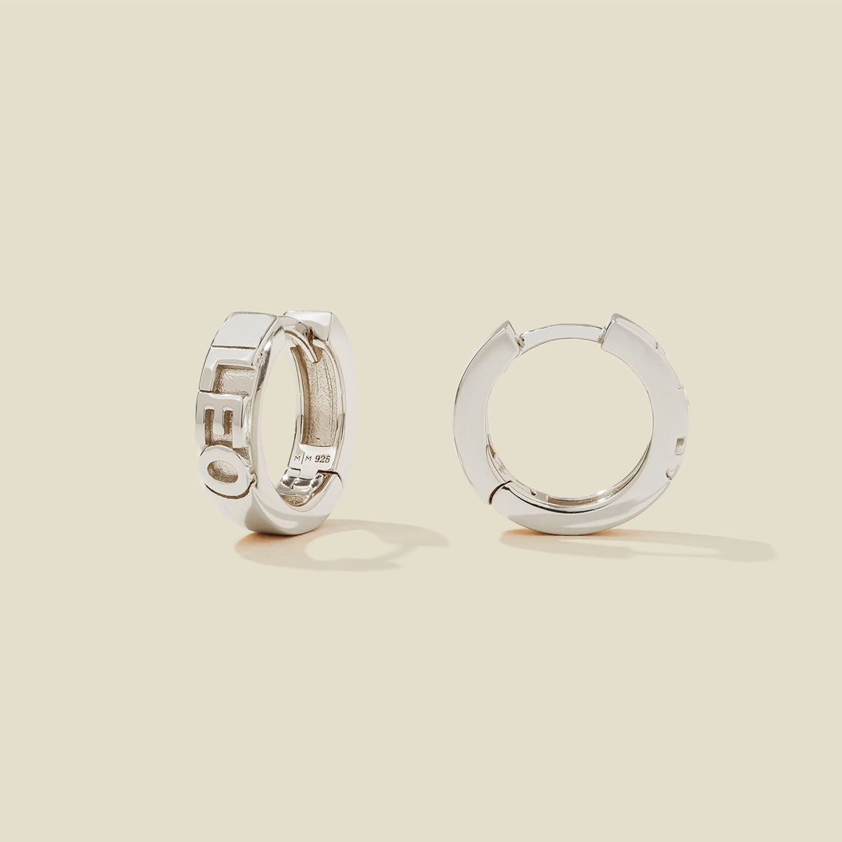 Leo Huggie Hoop Earrings Silver Collab