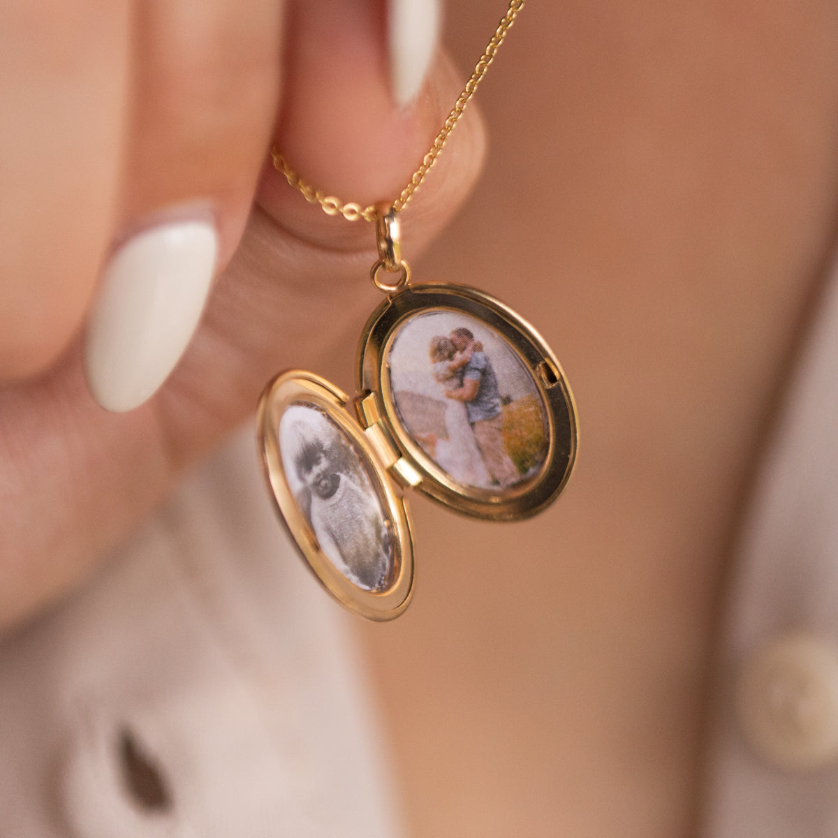 Mini Oval Locket Necklace