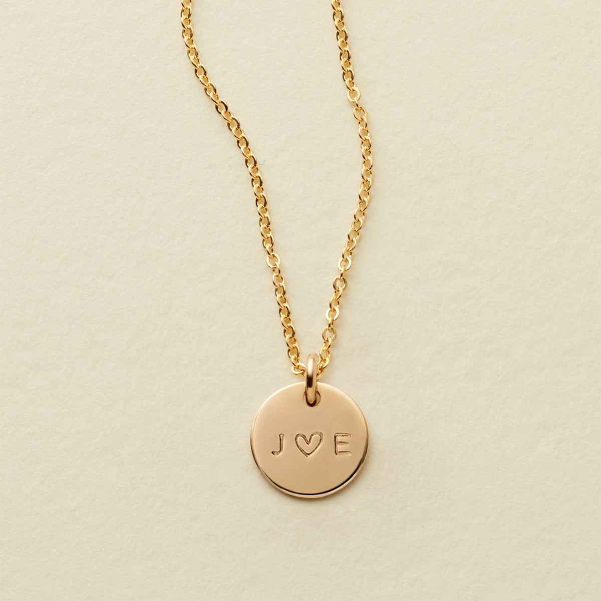 Love Disc Necklace Gold Filled / 3/8" / 16"-18" Necklace