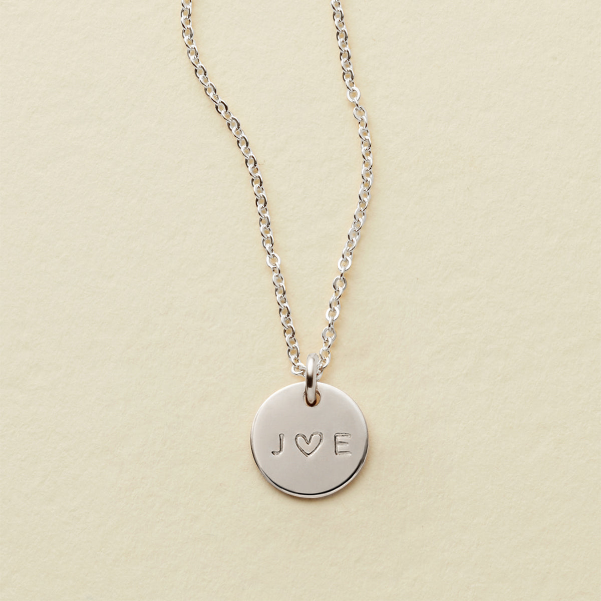 Love Disc Necklace Silver / 3/8" / 16"-18" Necklace