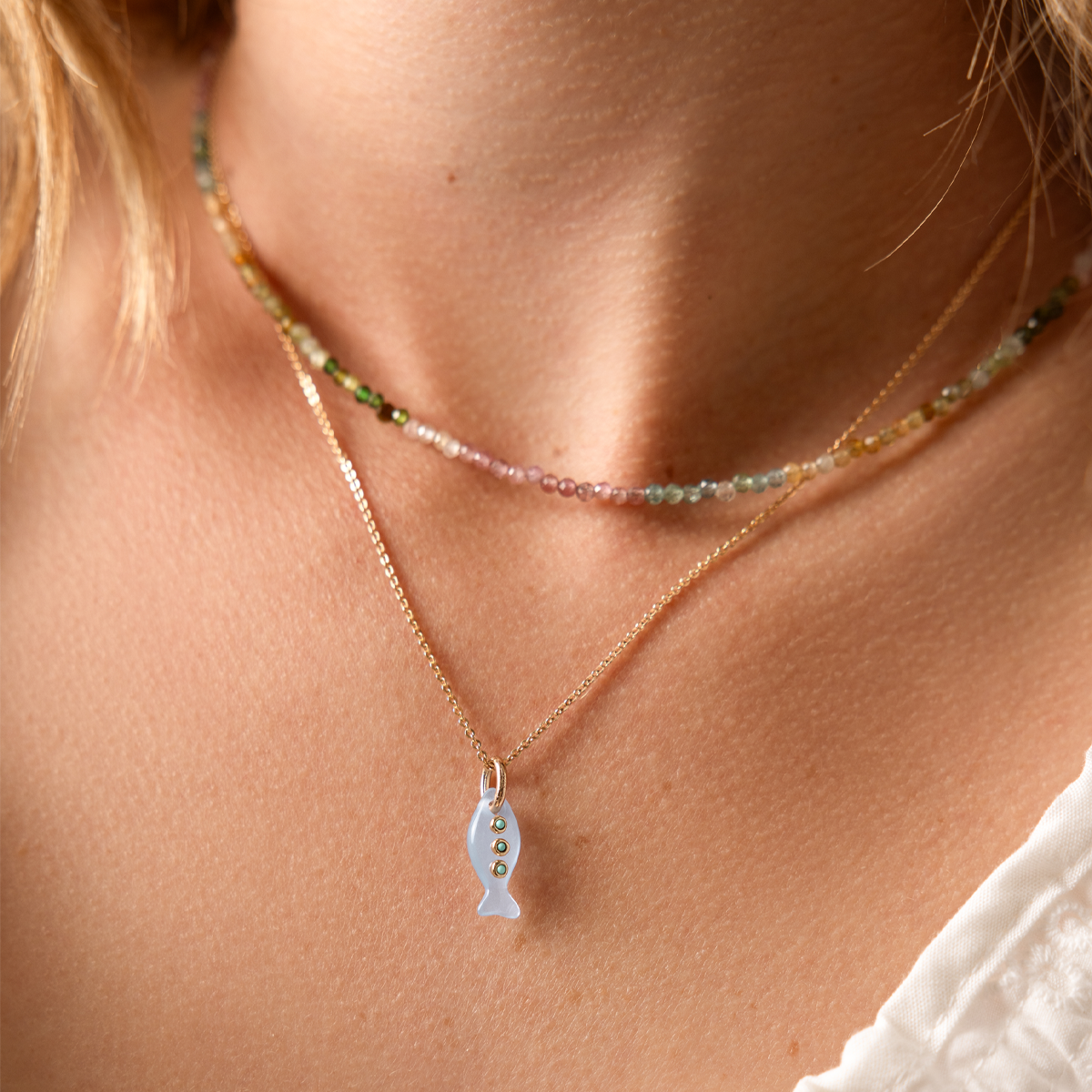 Low Tide Fish Charm Necklace
