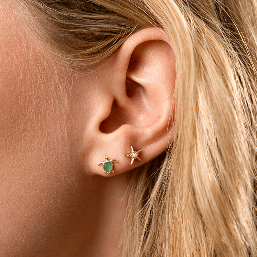 Low Tide Turtle Stud Earrings Set Lifestyle