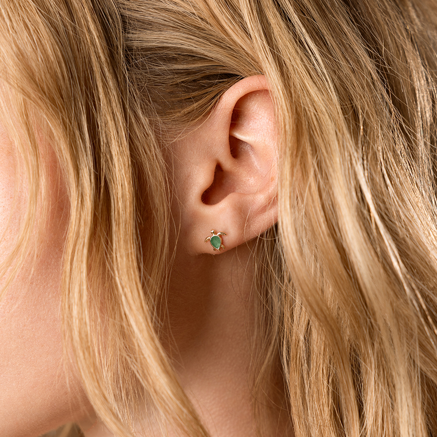 Turtle Stud Earrings Lifestyle