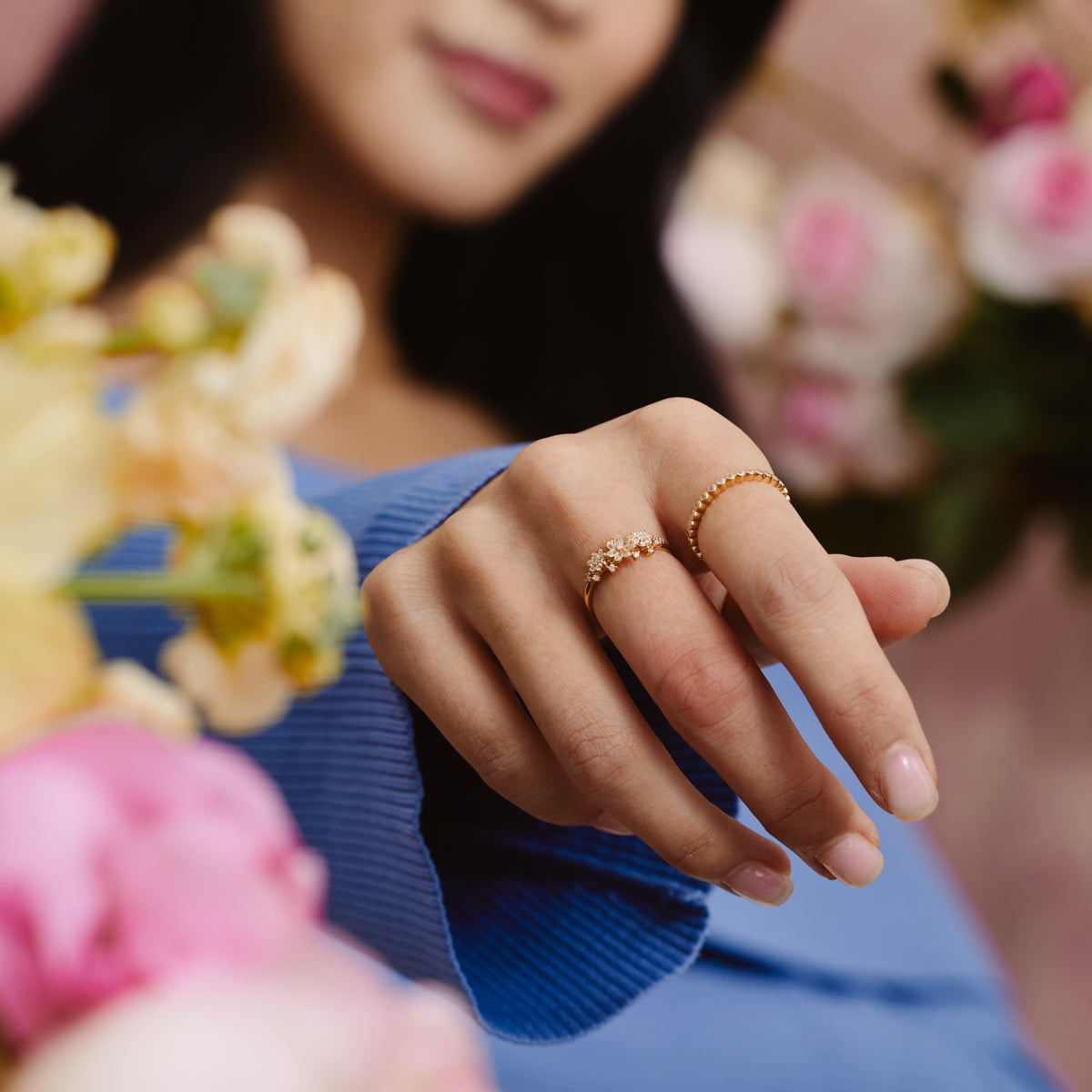 Luxe Floral Cocktail Ring Ring