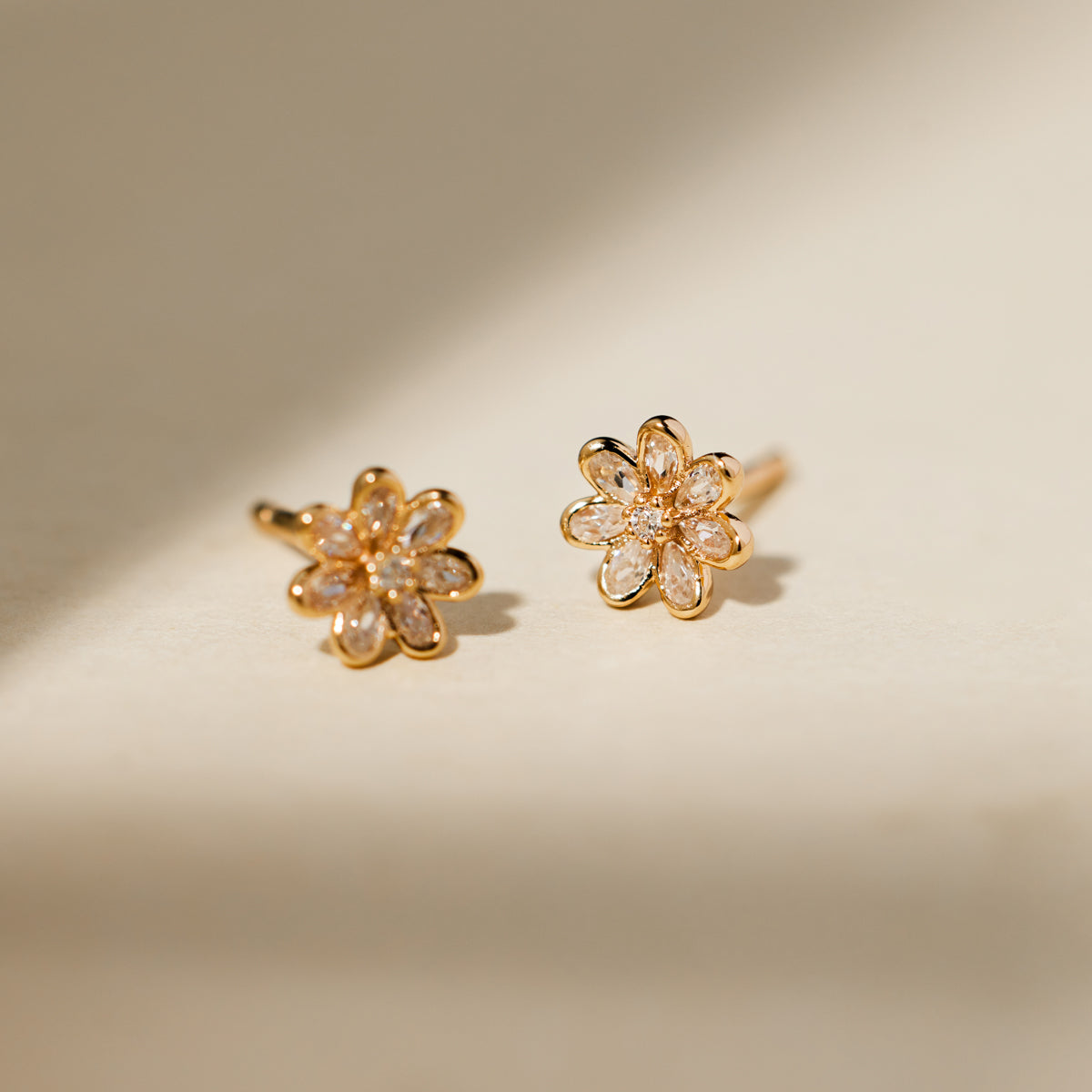 Luxe Flower Stud Earrings Gold Vermeil Earring