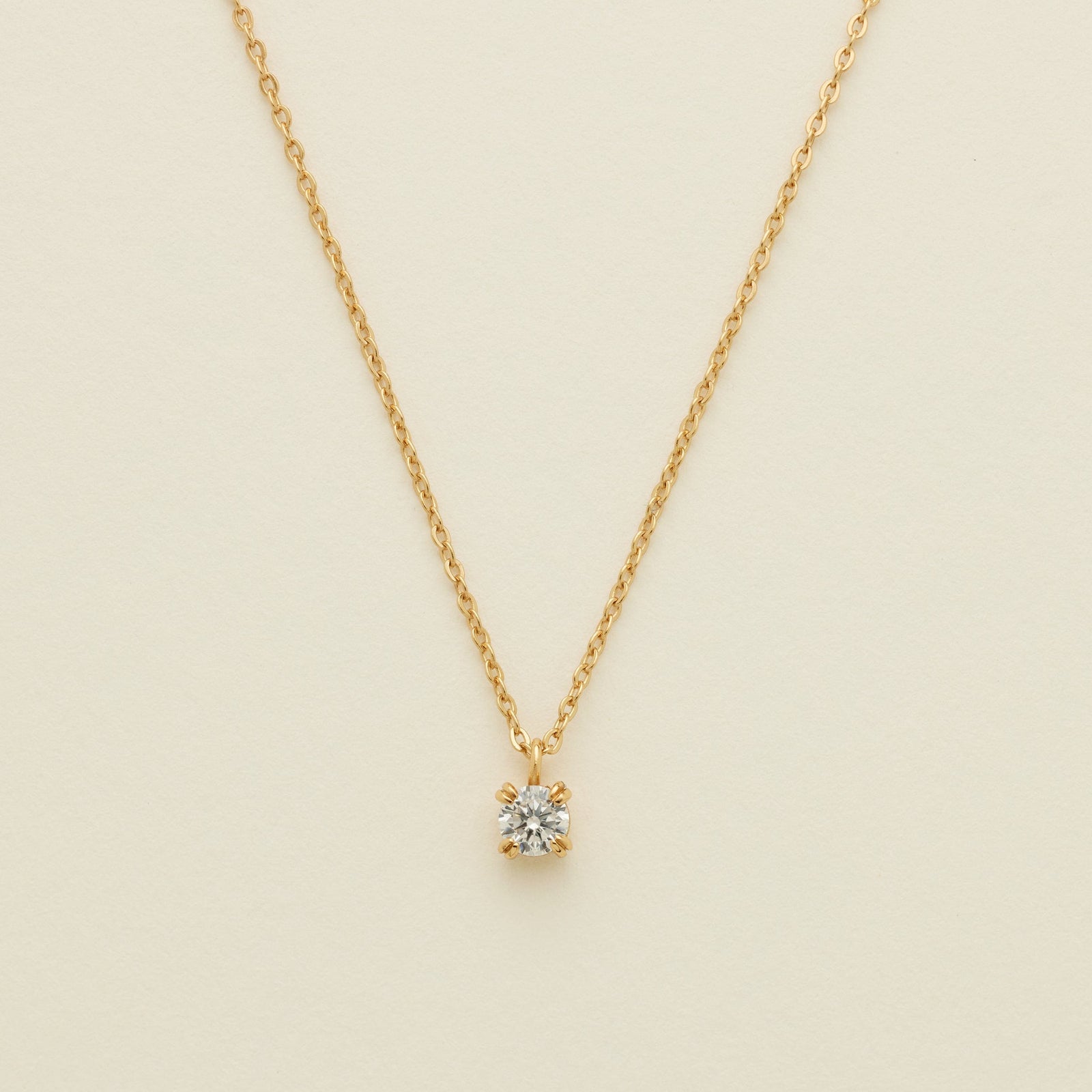 Luxe Solitaire Necklace Gold Vermeil Necklace