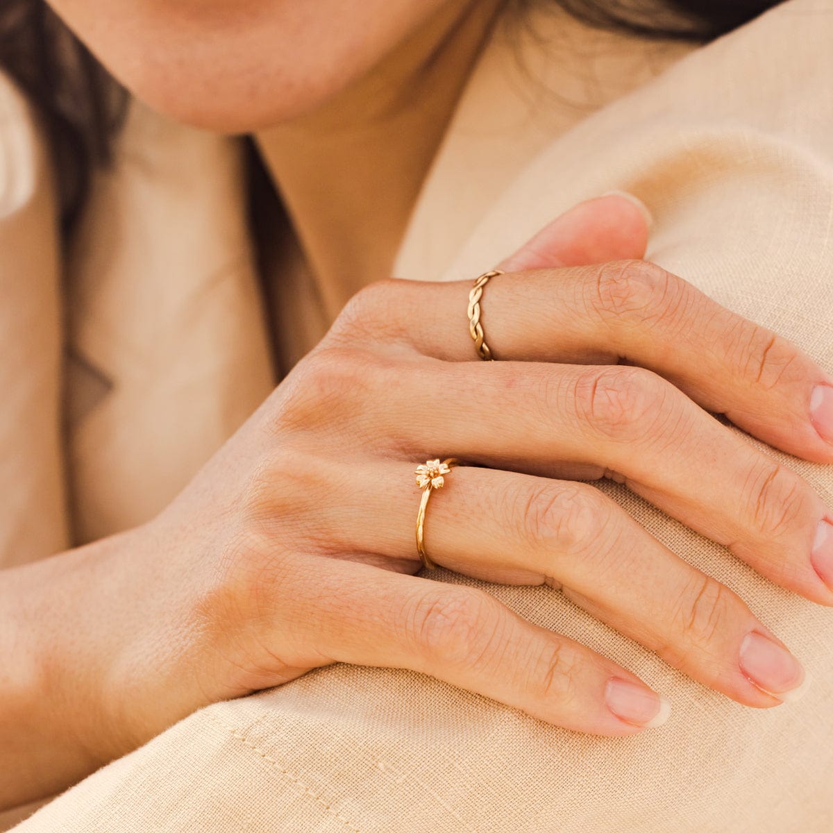 March Birth Flower Ring Ring