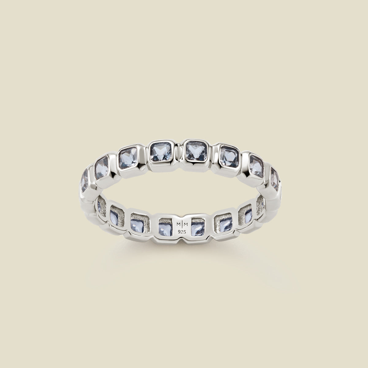 March Birthstone Eternity Ring Silver / 5 Ring