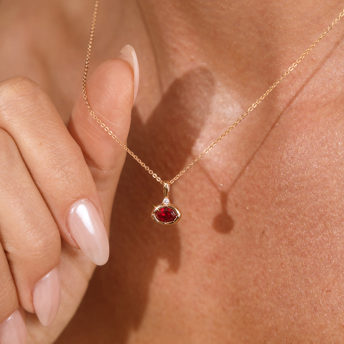 July Oval Birthstone Charm