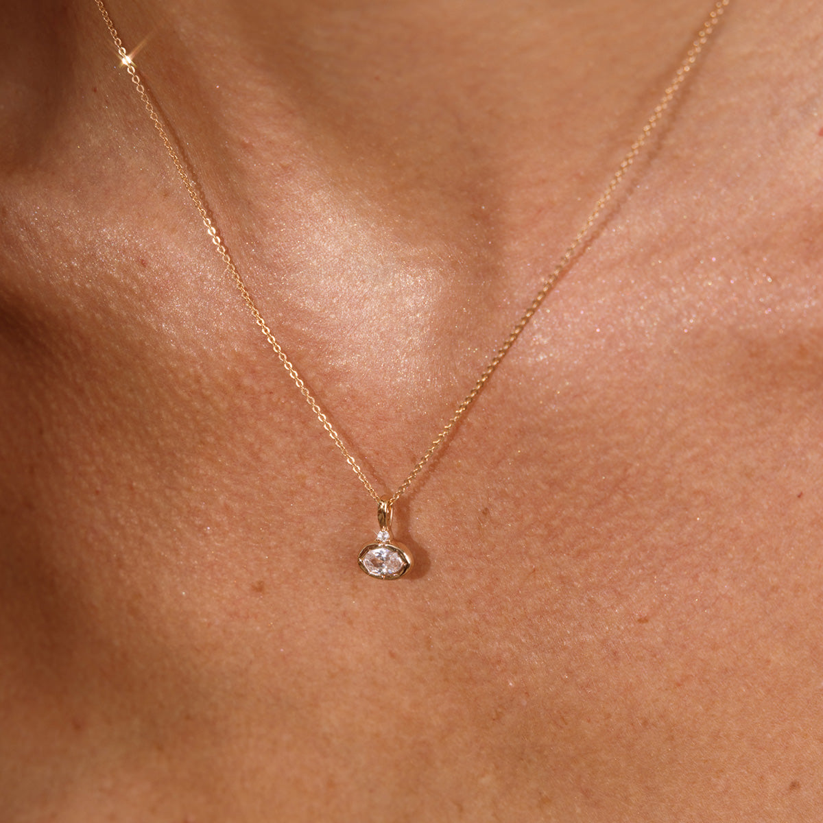 April Oval Birthstone Charm