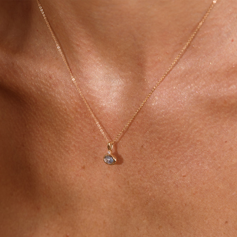 March Oval Birthstone Charm Lifestyle