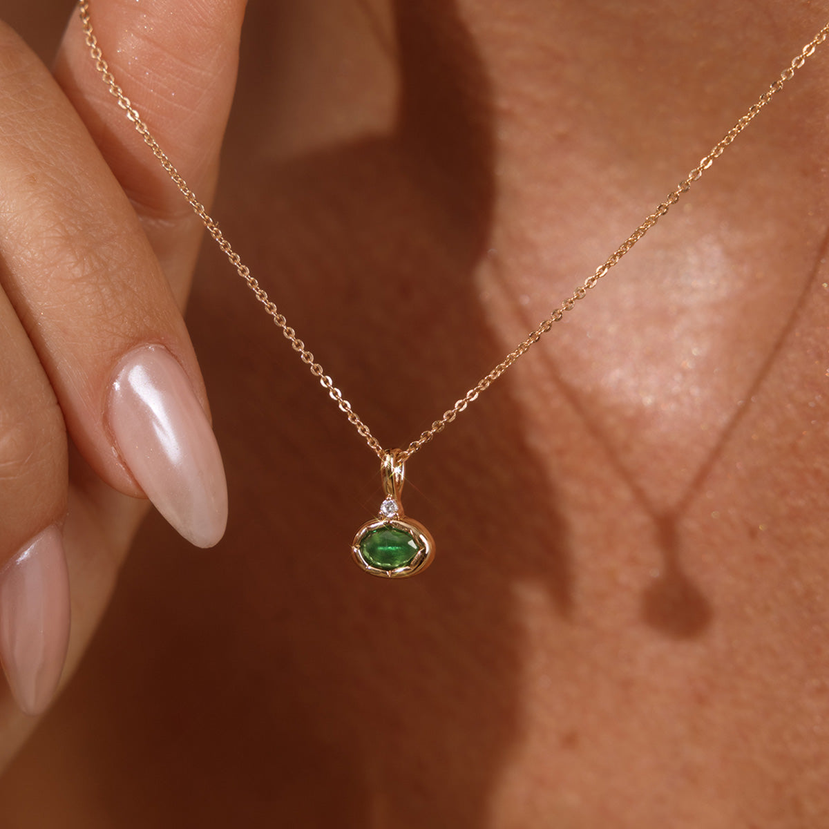 May Oval Birthstone Charm