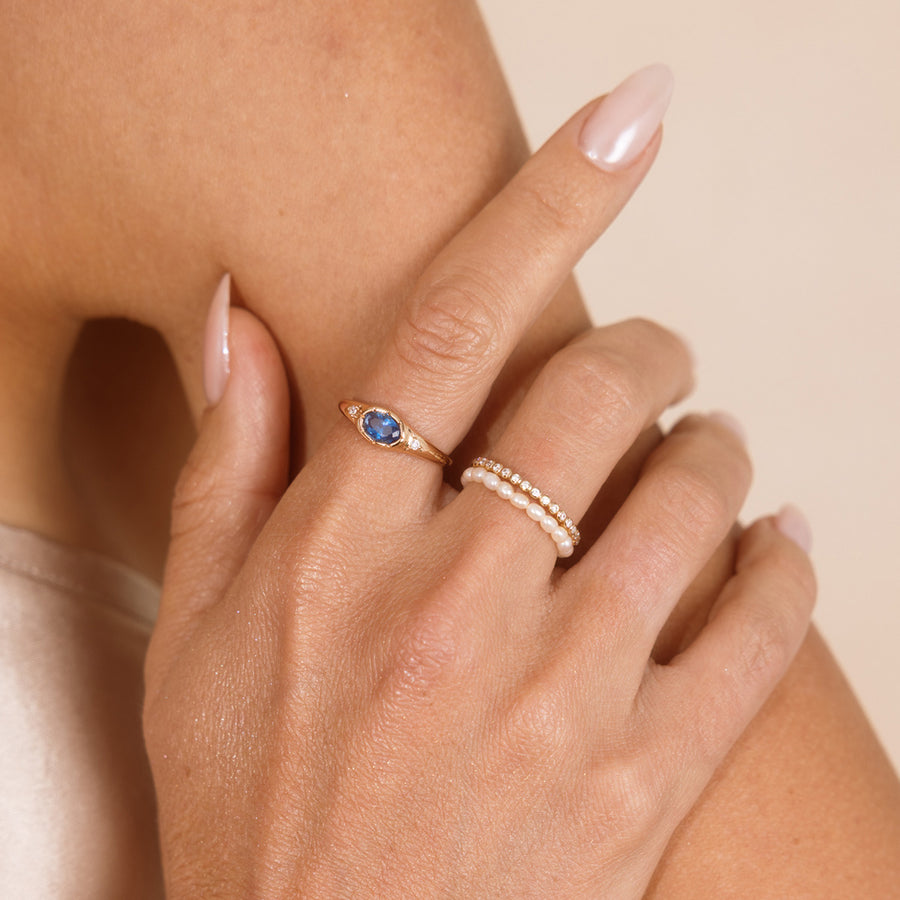 December Oval Birthstone Signet Ring Lifestyle